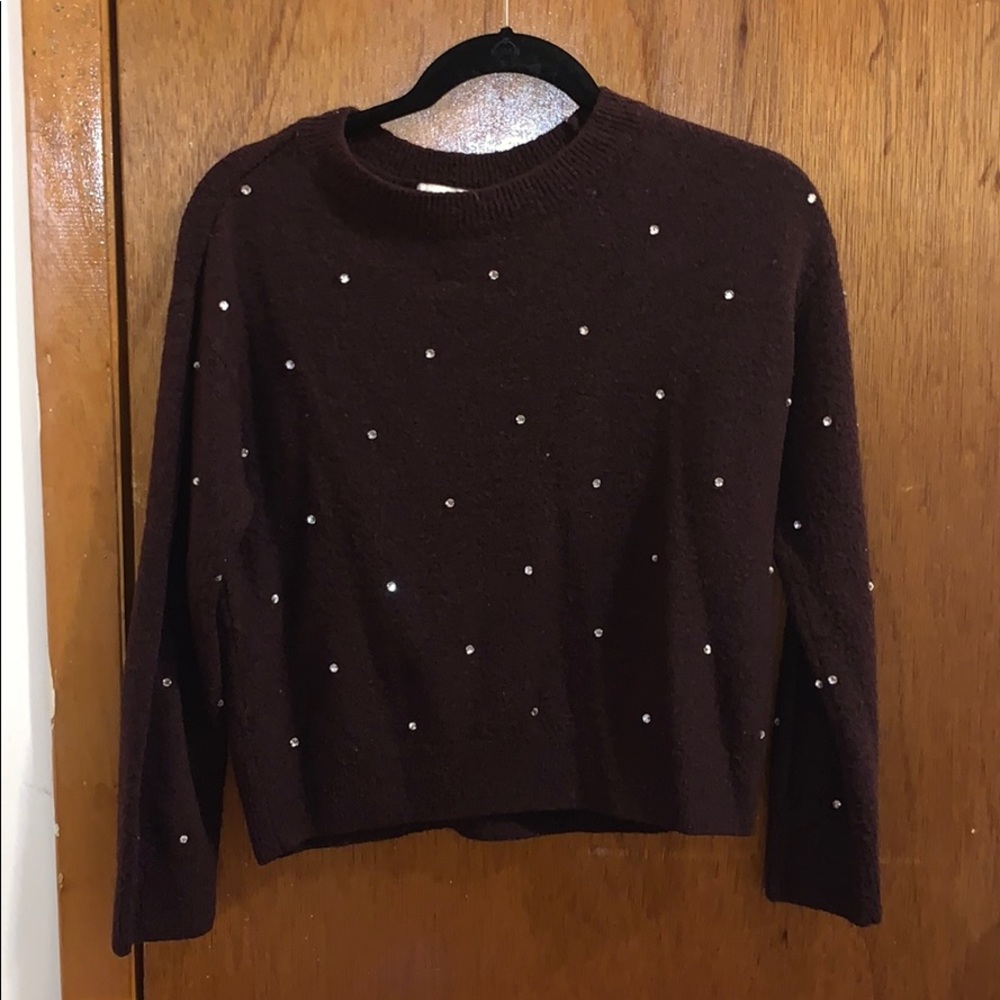 Maroon jeweled sweater